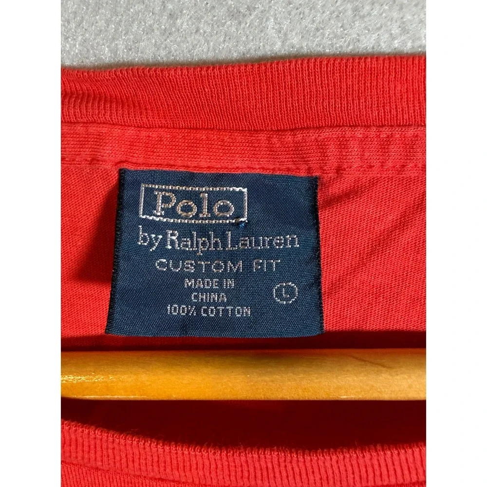 Vintage Polo Ralph Lauren Red Scorpion Graphic Custom Fit T-Shirt Men Large 90's